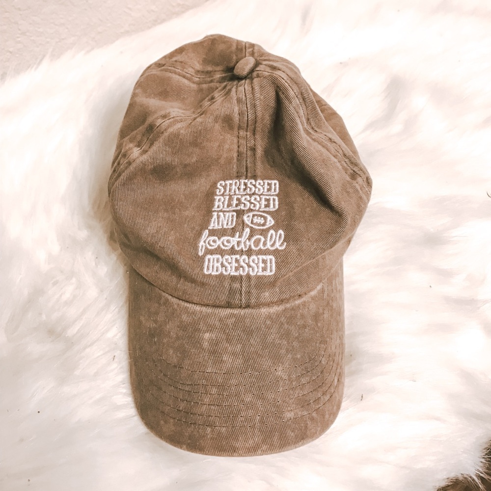 Stressed blessed and football obsessed hat